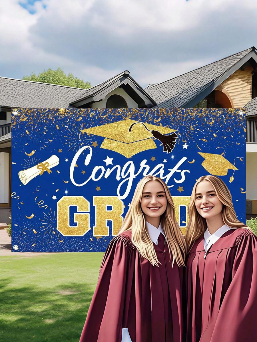 2026 Graduation Ceremony Blue Graduation Parade Background Cloth, 2026 ...