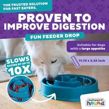 Fun Feeder Slo Bowl – Large 4‑Cup Capacity, Slow Feeding, Medium To Large Dogs, Non‑Slip, Purple, Flower Pattern YYZU - màu ngọc lam - Xem 3