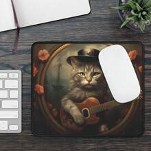 Guitar Cat In Floral Spotlight Desk Mat, Gaming Mouse Pad, Large Mousepad, Keyboard Mat MTG Desk Pad For Work Game Office Home XL - 查看 7