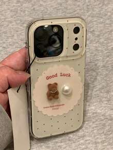 Ốp lưng điện thoại hình gấu 3D hoạt hình dễ thương, chấm bi đỏ, chữ cái, tương thích với iPhone 17 Pro Max 17 Pro 16 Pro Max 15 14 Pro 13 12 Pro 14 16 Plus 17 Air 11 13. Ốp mềm dẻo hình kẹo dẻo. - chấm bi - Xem 3