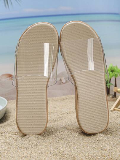 1 đôi dép xăng đan đế xuồng trong suốt thoải mái cho bé gái, thích hợp cho hoạt động ngoài trời, đi học, mùa hè.