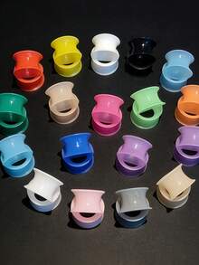 20 PCS Fashion Trumpet Design Candy Color Random 10 Pairs Colors Punk Style Silicone Ear Expander Ear Plugs Tunnel Men And Women Gifts - Thin Silicone Ear Tunnels - View 5