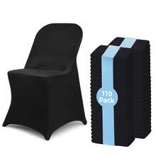 Tomnk [Buy More, Save More]36/55/72/100/110/165 Pcs Spandex Stretch Folding Chair Covers, Universal Fitted Washable Slipcovers For Dining, Party, Wedding, Banquet, Party Decoration, Mother's Day Decor - 白色 - 查看 19