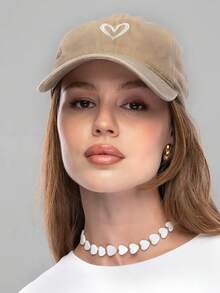 1 pièce Casquette de baseball brodée en forme de cœur, délavée et déchirée, style Y2K, unisexe, pour un usage décontracté quotidien, l'été, la plage - Casquette de baseball brodée de cœur - Voir 10