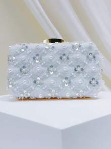 Túi cầm tay nữ, túi đính sequin, túi lưới trắng đính hoa hồng 3D, túi đính ngọc trai, túi dự tiệc cưới, túi phù hợp với váy dạ hội, phụ kiện váy dự tiệc, đồ dùng cưới, túi cầm tay nữ thanh lịch, quà tặng cho nữ, quà tặng ngày Valentine - Nhiều màu - Xem 2
