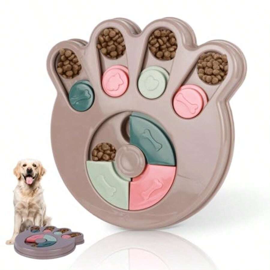 QILP Interactive Dog Puzzle Toy Ow Feeder B For Puppy Bored Relief Mental Stimn Dule Chew-Reant Design In Blue Ideal For Aggressive Chewers - 如圖 - 查看 1