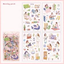 1 Sheet Funny Time Collection Series Character Pattern Stickers, Scrapbooking Material DIY Stickers For Children Funny Stickers Kindle Scrapbook Supplies Laptop Sticker - Multicolor - View 15