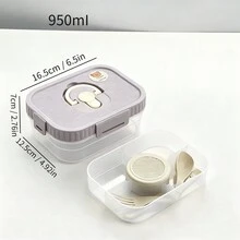 Hộp cơm bento nhựa trong suốt hai lớp kèm đĩa đựng nước chấm và dụng cụ ăn uống, kín hơi và chống rò rỉ, hộp đựng trái cây, salad, thức ăn, hộp đựng cơm trưa tái sử dụng, phù hợp cho học sinh và người lớn sử dụng ở trường, văn phòng, du lịch, cắm trại, dã ngoại và khi đi học. - Nhiều màu - Xem 19