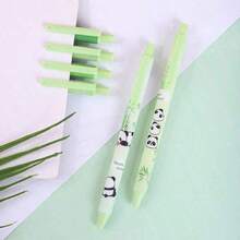 6pcs/Box Panda Themed Retractable Ballpoint Pens, Suitable For Student Stationery, Prizes And Gifts - One Size - View 9