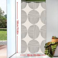 1pc Geometric Line Art Spring Style Shower Curtain, Modern Painting-Like Design, Unique Home Gift, Gift For Friends, Machine Washable, All-Season Use, Bathroom Decor - Multicolor - View 4