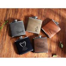 Petaca de cuero personalizada, regalo para padrinos de boda, mejor regalo para hombres, petaca de cuero, petaca para padrinos de boda grabada personalizada, petaca de boda, regalo para papá grabado, regalo para el novio, regalo para el novio, regalo para el esposo, regalo único para propuesta de padrino de boda y despedida de soltero, regalo para el Día del Padre, multifuncional, decorativa, reutilizable, refinada, de moda, de alta calidad, colorida, moderna, personalizada, única, crea una atmósfera cálida, decoración navideña, amor eterno - Multicolor - Ver 5