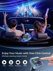 REMAX Bluetooth Car Charger With RGB Lights, PD45W Super Fast Charging, USB-A + Type-C Dual-Port, Bluetooth 5.3 For Stable Connection & Reconnection, Built-In HD Mic For Hands-Free Calling & Music Playback, Cool Charging Technology, Two Music Play Modes: Bluetooth & USB Drive, Type-C Charger, IPhone Charger, Universal Car Accessories, Car Essentials, Car Stuff - Holder - View 8