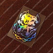 1pc AmStaff Pitbull Dog Head Laser Engraved Material Car Sticker, Waterproof Vinyl Decal For Car Body, Window, Bumper, Motorcycle Decoration - W139-1PCS - View 4