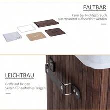 Laundry Basket With Lid, 72L, Foldable Laundry Hamper, Washable Laundry Bag Made Of Bamboo With Handles, Dark Brown, 40x30x60cm - View 4