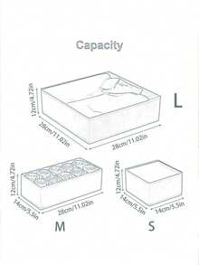 Scatola portaoggetti pieghevole in tessuto, organizer per armadio, divisore per cassetti per vestiti, biancheria intima, reggiseni, calze, essenziale per la decorazione della casa e il dormitorio, contenitore per la biancheria intima di grande capacità con scomparti, colore nero - Grigio Scuro - Visualizzare 5