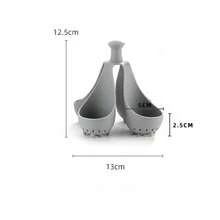 硅胶煮蛋器，耐热煮蛋器支架，鸡蛋模具和鸡蛋托盘，家用 - 淺灰色 - 查看 7