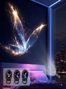 1 Set Mini USB Ocean Projection Lamp, LED Butterfly Projection Light, Including Whale/Jellyfish, Starfish, Butterfly Patterns, Starry Sky Projection Lamp, 360° Adjustable LED Ceiling Decor Light, Suitable For Baby Room Night Light, Home Atmosphere Lighting, Room Decor, Wall Decor, Gift - Multicolor - View 12