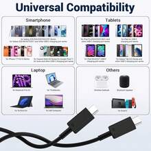 45W USB Type-C 数据线，5A 快充双 USB-C 数据线，兼容 Galaxy S25 Ultra/S25/S25+、S24 Ultra/S24/S24+、S23 Ultra/S23/S23+、S22 Ultra/S22/S22+、S21 Ultra、Note 20/Note 10、Z Fold 3 快充线 - 黑色 - 查看 5