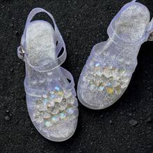 1pc Handmade Glass & Acrylic Rhinestone Gradient Shiny Detachable Shoe Flower Decoration, Suitable For Sandals With Small Holes (Shoes Not Included) - Clear - View 5