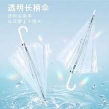 23 Inch Minimalist Transparent Auto Open Close Umbrella - Transparent - View 1