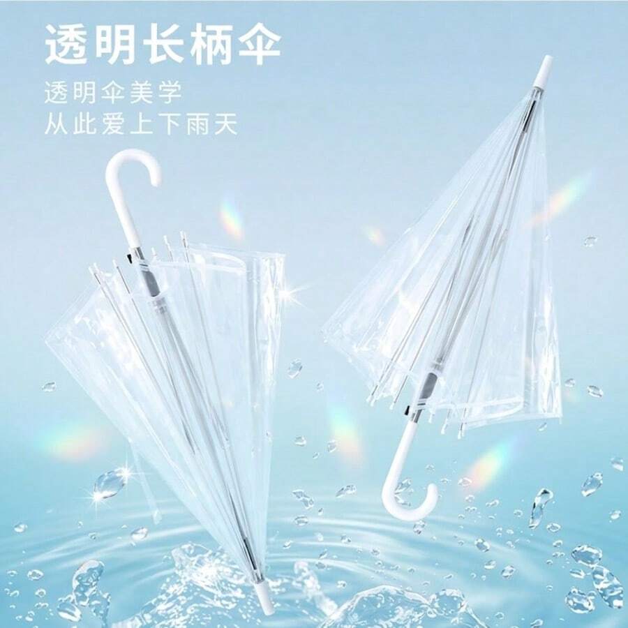 23 Inch Minimalist Transparent Auto Open Close Umbrella - Transparent - View 1
