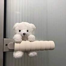 可爱白色泰迪熊门把手套 - 柔软面料，防撞防静电 - 适用于橱柜、卧室、办公室门把手，可爱的门把手保护套（泰迪熊造型） - 彩色 - 查看 7