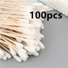 100支一次性双头棉签，圆头耳部清洁棉签，卸妆棉签，家用棉签，耳部清洁棒，清洁工具 - A - 查看 3
