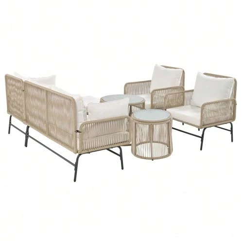 Outdoor Table & Chair Sets - Beige - View 1