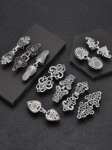 Kẹp áo len cổ điển, kẹp thắt lưng, kẹp áo sơ mi, kẹp khăn choàng len họa tiết hoa bạc - kẹp thắt lưng, kẹp thắt lưng áo cardigan, kẹp cổ áo và kẹp cài áo, phụ kiện quần áo quà tặng - Bạc cổ - cổ điển - Xem 8