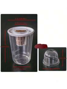 Hydroponic Planter Pot - Plastic Transparent Cylinder Shaped Hydroponics Planting Kit, High Transparency Closed Cultivation Water Cup, Transparent To Observe Root Growth, Small Holes Design For Ventilation - A - View 7