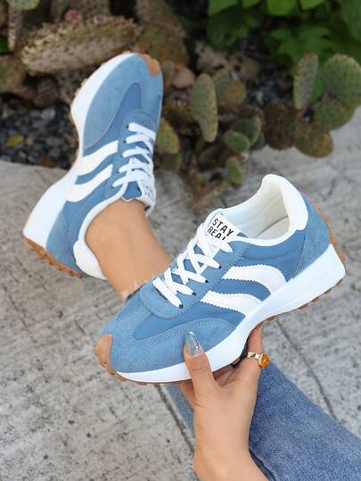 Women's Comfortable Lace-Up Athletic Sneakers - Lightweight Multipurpose Casual Shoes, Non-Slip Rubber Sole, Suitable For All Seasons (Size Runs Small, Recommend Ordering One Size Up)