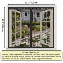 Magnetic Anti-Mosquito Mesh Screen, Window Mosquito Net, High-Density Polyester Fiber Mesh Screen, Magnetic Closure Mesh Door And Window To Prevent Mosquitoes And Flies, With Hook And Loop & Nails - Black - Multicolor - View 14
