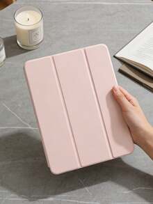 Ốp lưng máy tính bảng gấp ba 360° bằng acrylic màu hồng, tương thích với iPad Mini 6/Mini 7/Air/Air 2/9.7/10.2/10.5/Air 4/Air 5/10.9/Pro 11"/Air 11"(M2) 2024/Thế hệ thứ 10/12.9"/ Air 13"(M3 2025)/ Air 11-Inch (M3) 2025/ (A16) 11 Inch Thế hệ thứ 11 2025, mặt lưng acrylic chống trầy xước, chống cong vênh, khe cắm bút cảm ứng tích hợp, chân đế xoay 360°, tự động ngủ/thức, ốp lưng máy tính bảng gấp ba kiểu tối giản/cổ điển/doanh nhân. - Hồng - Xem 9