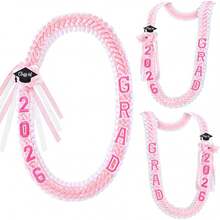 Class Of 2026 Double Braided Ribbon Graduation Necklace, Handmade Woven Graduation Lei Honor Cord, Elegant Satin Academic Garland Accessory For Ceremony Outfit, St. Patrick's Day Lucky Grad Gift, Perfect Easter Spring Keepsake & Party Favor For High School College Students & BFF - Đỏ và đen - Xem 2