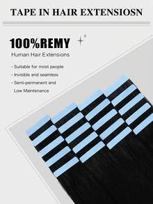 SUYYA 14英寸真人发接发片 20片装 乌黑色接发片 女士无痕接发片 真人发 - S1 - 查看 4