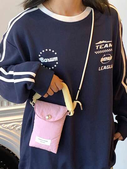 Bolso cruzado minimalista de estilo coreano, bolso de hombro mini versátil, bolso de tela portátil de mano