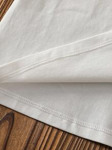 Áo thun ngắn tay cho bé gái, áo kiểu học sinh cổ Peter Pan mùa hè mới, áo polo đa năng. - trắng - Xem 5