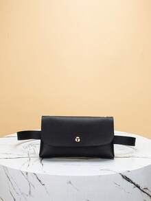 Bolso de cintura/bandolera minimalista y versátil - Negro - Ver 8