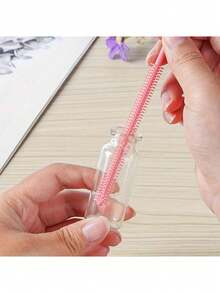 4个可重复使用的硅胶吸管清洁刷，2包长柄吸管清洁器，适用于杯子、瓶子和可重复使用的吸管，易于清洁（粉色） - 彩色 - 查看 6