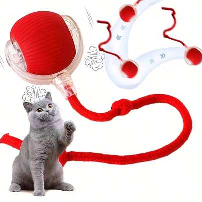 1pc Unpredictable Interactive Gravity Ball Automatic Electronic Cat Toy, Suitable For Play And Entertainment, Random Color