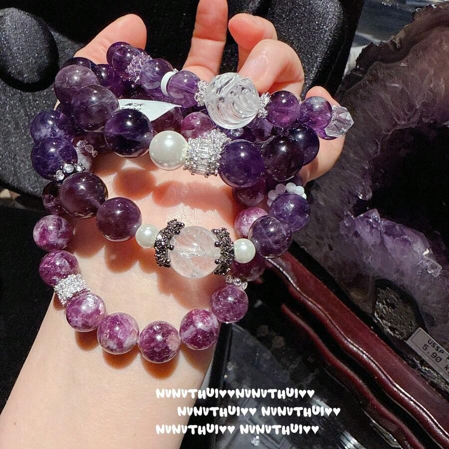 Crystal Set - 3116QIP Rich Violet Slim Waist Bracelet - No Box - View 1