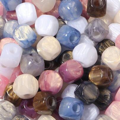 5pcs/Pack Resin Cloud Tie Dye Square Beads, Dreamy Gradient Color, Suitable For Bracelets, Necklaces, Earrings, Rings DIY Jewelry, Handmade Accessories, Clothing, Bag Decorations