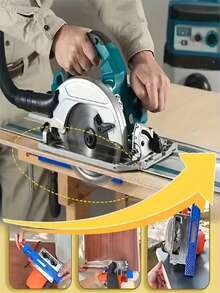 Adjustable Cutting Base Guide For Circular Saw Precision Guide With Milling Hine Positioning Clamp Ideal For Woodworking And Marble Cutting Tasks - Blue - View 7