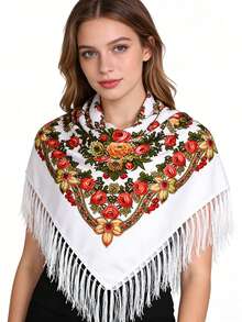 Khăn choàng in họa tiết hoa cổ điển, khăn quàng cổ dáng vuông, khăn turban truyền thống dành cho nữ, phù hợp mọi mùa, đi biển, đi nghỉ mát. - Nhiều màu - Xem 3