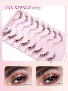 Bộ 8 cặp mi giả bán trong suốt ENCHUW - Tự nhiên & Dễ thương, đan chéo & mềm mại, có thể tái sử dụng, dễ dàng sử dụng, tạo nên vẻ ngoài trang điểm mắt ấn tượng, phù hợp cho sử dụng hàng ngày hoặc các dịp đặc biệt. - màu đen - Xem 4