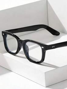 Square Frame Glasses - Fashionable Retro Plain Lens, Suitable For Both Men And Women. Ideal For Students. - Multicolor - View 1