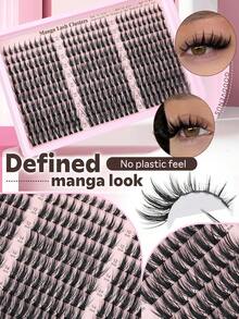 300 piezas de racimos de pestañas de estilo natural y esponjoso de 10-16 mm, adecuado para el cosplay de personajes de anime, sin plástico, extensión de pestañas individuales con rizo CC - D - Ver 2