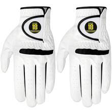 1pc Men's Golf Glove - Ultra-Fine Fiber, Breathable And Durable, Left Hand, White With Yellow Logo - Hand Washable, Golf Accessory, Essential Accessory For Golfers, Hook And Loop Closure Design - Multicolor - View 1