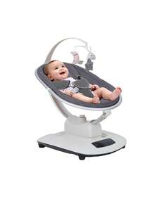 Columpio eléctrico para bebés con 5 modos y velocidades de movimiento: control remoto, reclinación ajustable, arnés de 5 puntos, nanas relajantes, mecedora portátil para recién nacidos y niños pequeño - Gris - Ver 8
