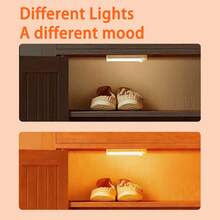 6pcs LED Under Cabinet Lights With Motion Sensor, USB Rechargeable, Warm White Light, Suitable For Kitchen, Stairs, Hallway Sensor Light Strip, Under Cabinet Sensor Light, Cool White/Warm Light Indoor Night Light, Suitable For Kitchen, Stairs, Hallway, Closet And Garage Home Lighting, Motion Activated, USB Cable Included, Kitchen Light - Warm Light - View 3